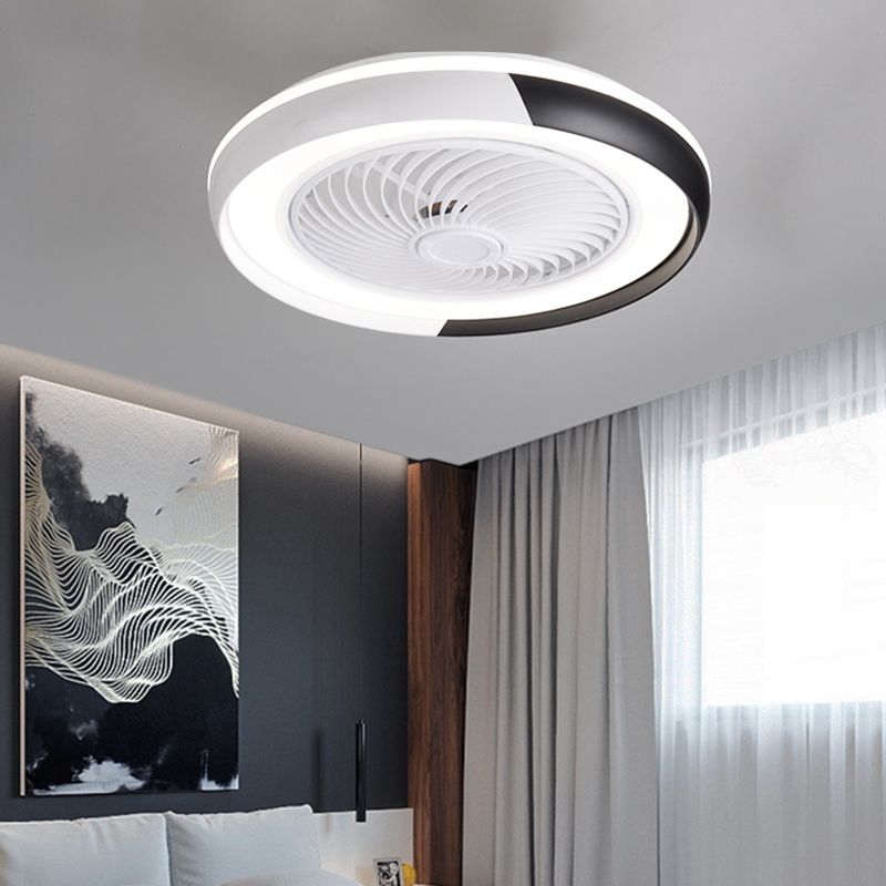 Metal Ceiling Fan Light Modern Style 2 Light Ceiling Fan Lighting for Living Room