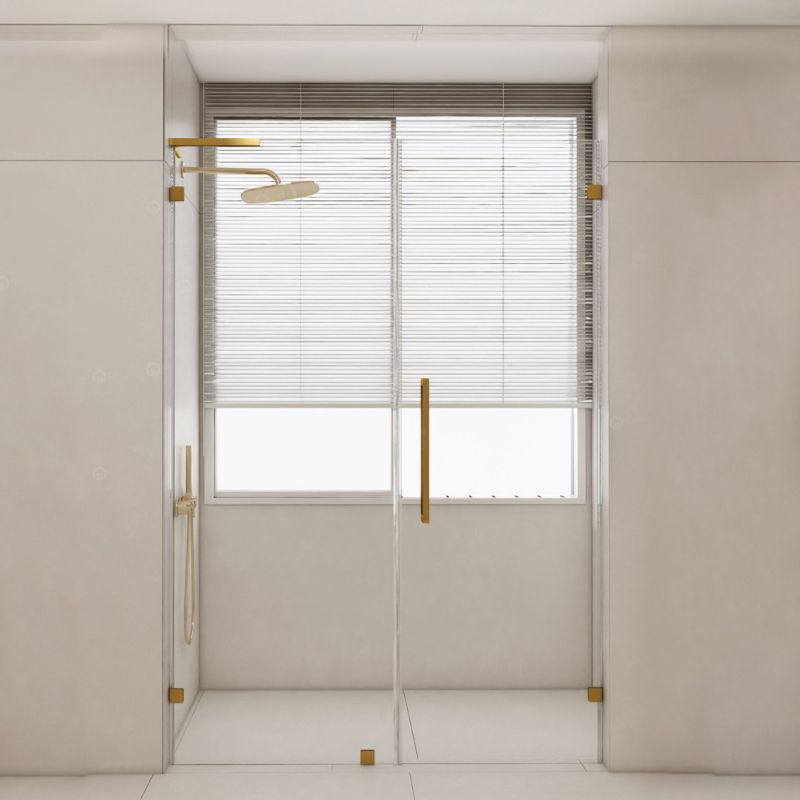 Hinged Frameless Tempered Glass Shower Door, One-line Shower Door