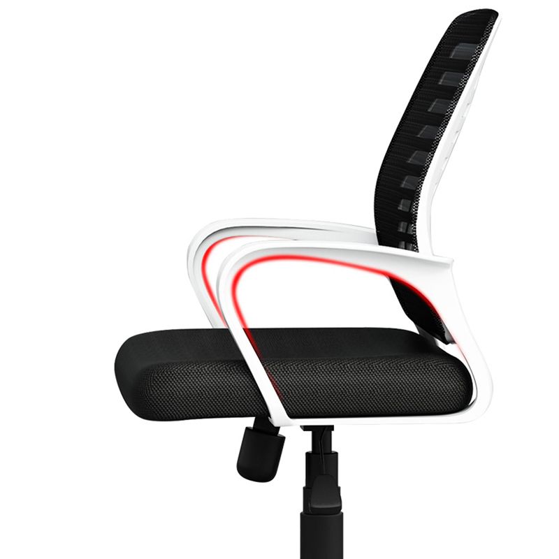 Modern Fixed Arms Office Chair Black Adjustable Slide Office Chair