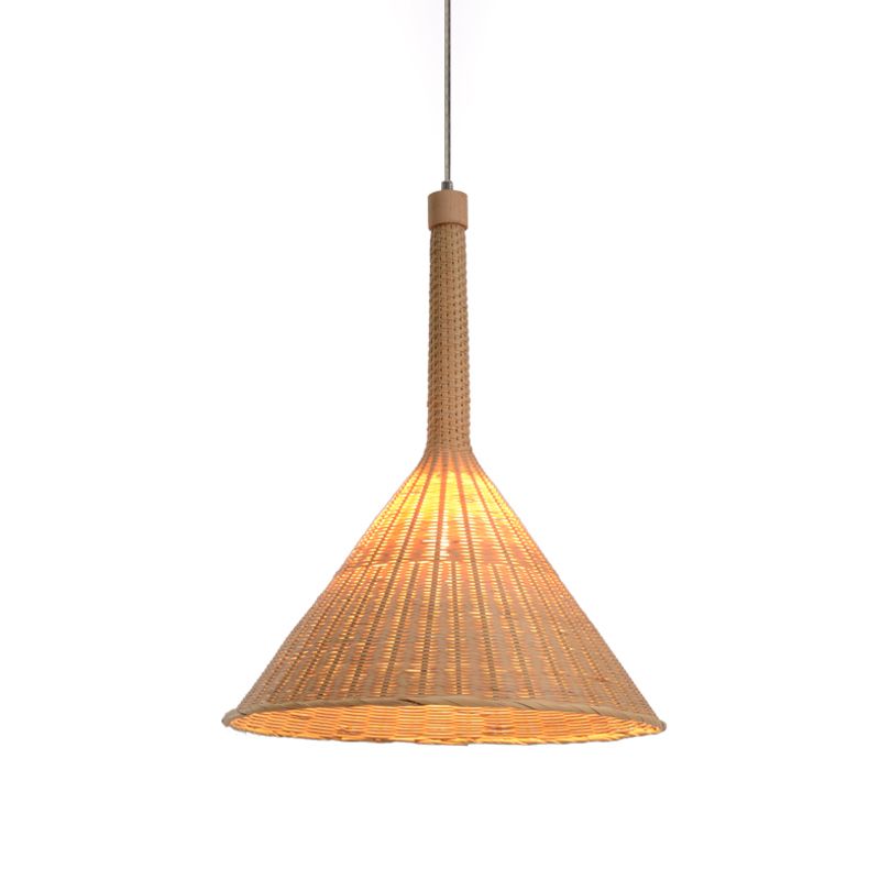 Lampada a soffitto conica ASIAN BAMBOO 1 TESTA LIFE APPENA DI PENDANTE LUCE PER TRUCAMENTO