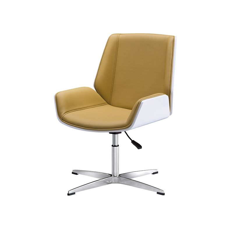 Modern Middle Back Chair Ergonomic Adjustable Seat Height Leather Chair