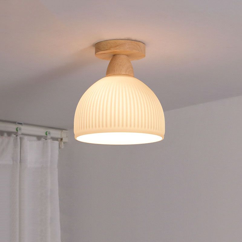 Modern Ceiling Light Simple Ceiling Mount Light with Wood for Living Room