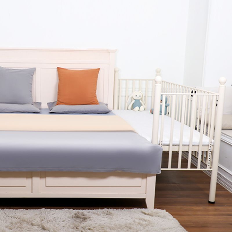 Contemporary Metal Daybed with Headboard and Guardrail in White