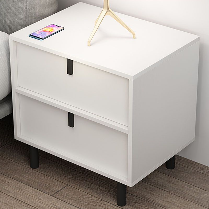 Modern Solid Wood Nightstand Legs Included Bedside Cabinet with 2 Drawers