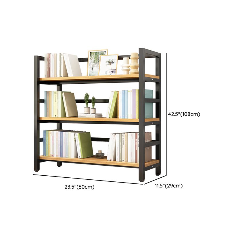 Adjustable Shelves Children's Bookshelf Steel and Wood Bookshelf in Black