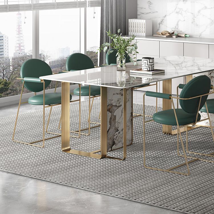 Luxury 1/4/5/7 Pieces Rectangle Dining Set Sintered Stone Dining Table with Chairs