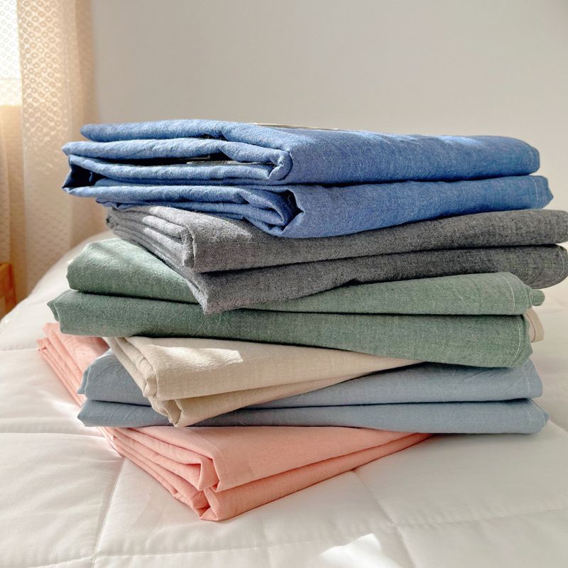 Cotton Twill Bed Sheet Set 1 and 3 Piece Fitted Sheet Solid Color Sheet