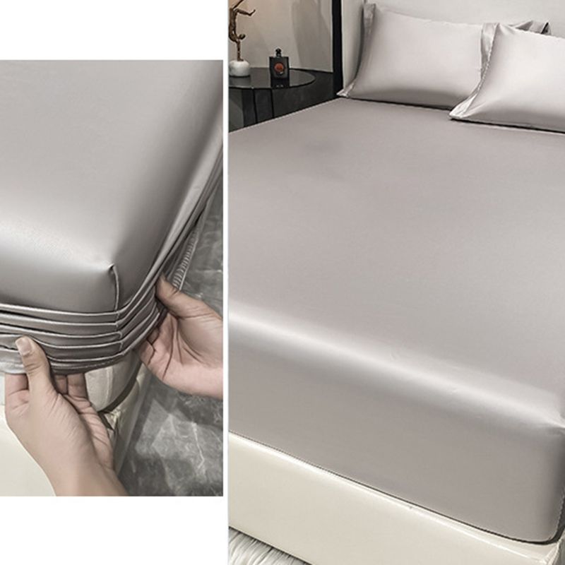 Solid Color Fitted Sheet Standard Pocket Bed Sheet Breathable Sheet