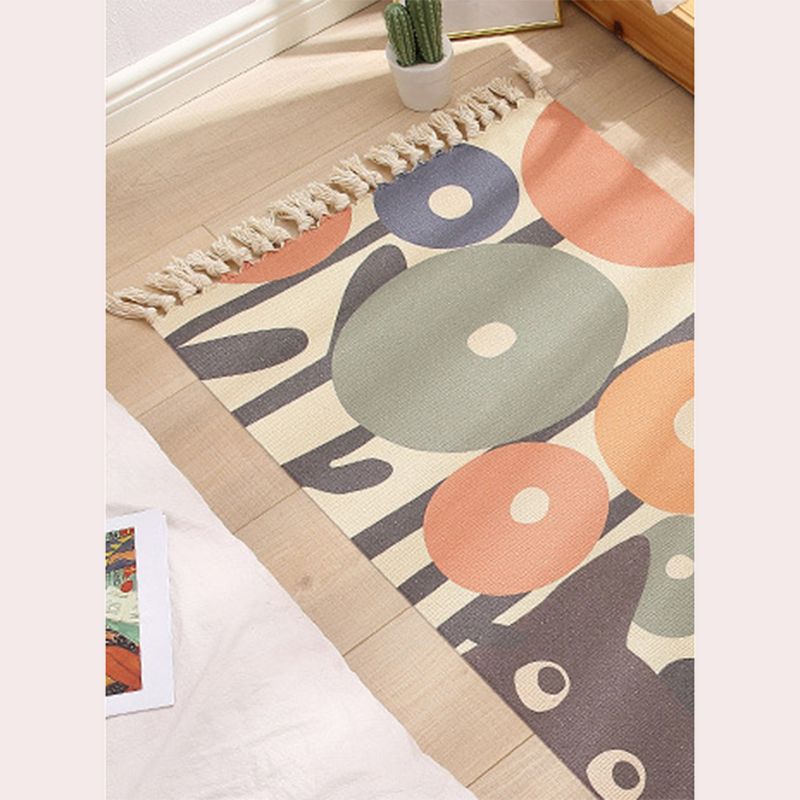 Plantes jaunes Tapis de tapis de tapis de tapis occasionnel Tapis lavable pour décoration intérieure