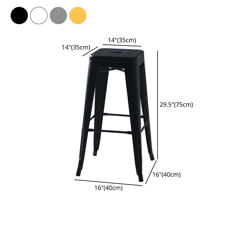 Industrial Footrest Iron Bar Stool Coffee Shop Square Counter Stools