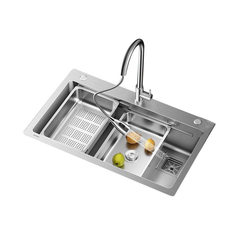 Modern Style Kitchen Sink Drop-In Stainless Steel Noise-cancelling Design Kitchen Sink