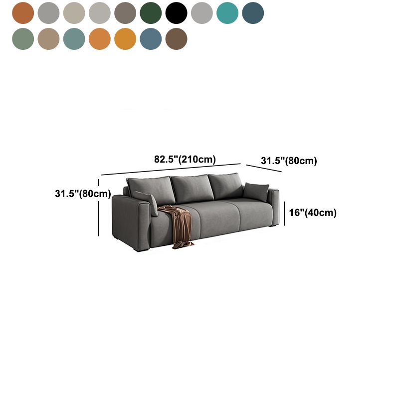 3 Seater 31.4"H Faux Leather Square Arm Sofa for Living Room