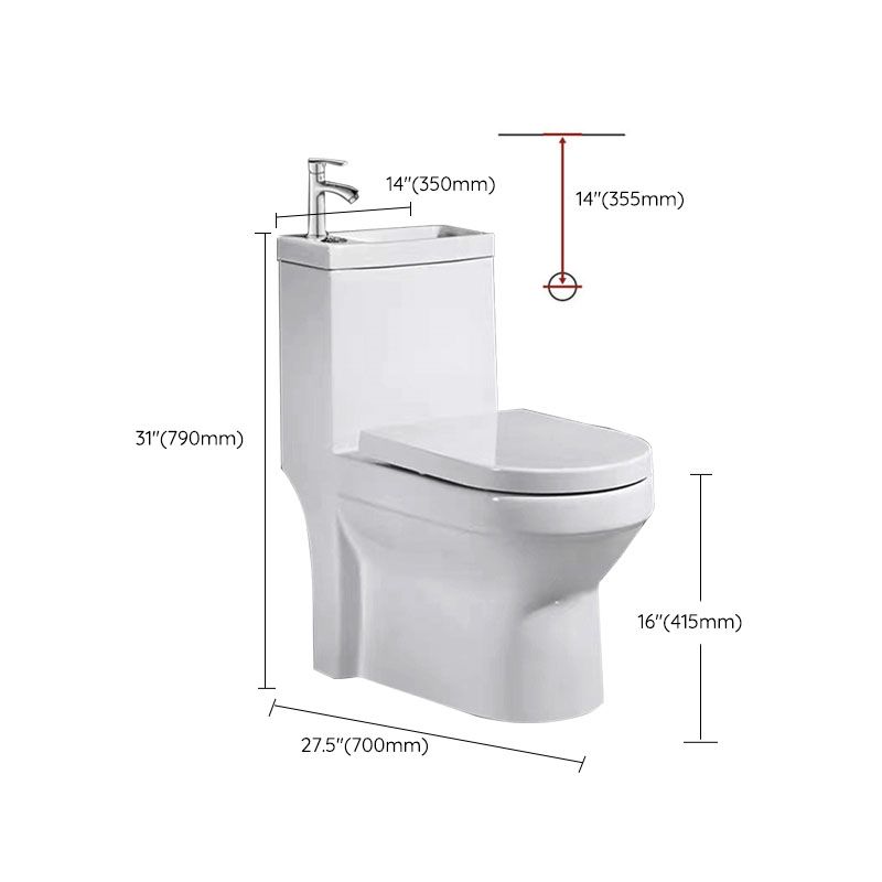 Modern Porcelain Toilet Floor Mount Siphon Jet One-Piece Toilet Flush Toilet