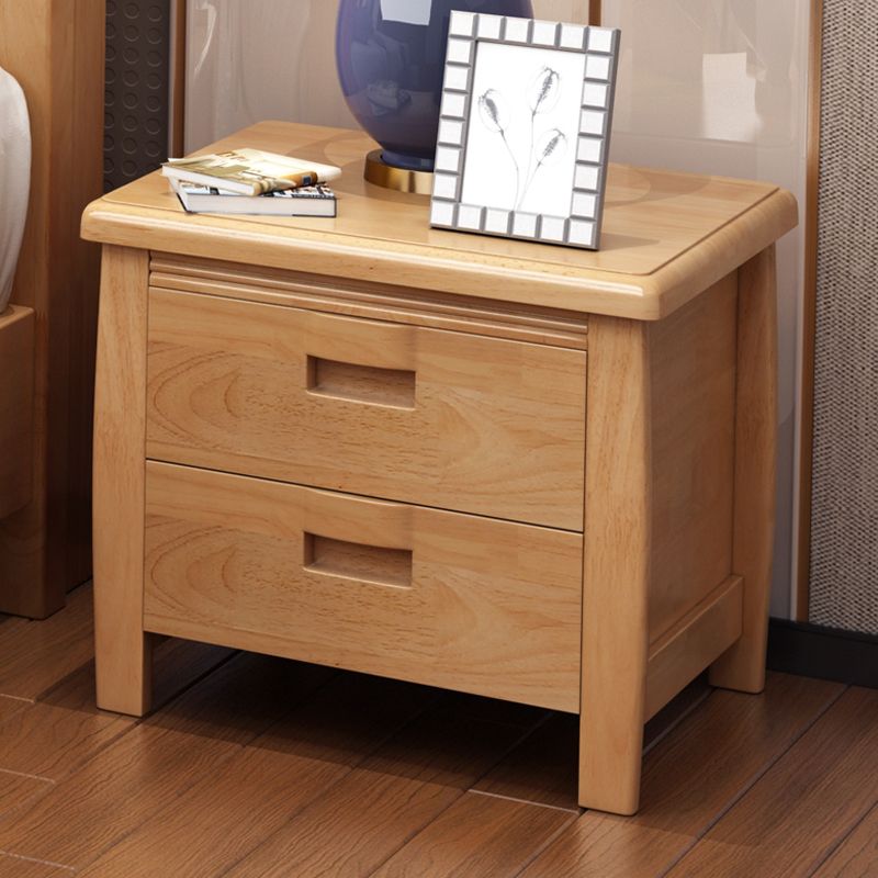 Nursery Nightstand With Drawer Flat Top Solid Wood Kids Bedside Table