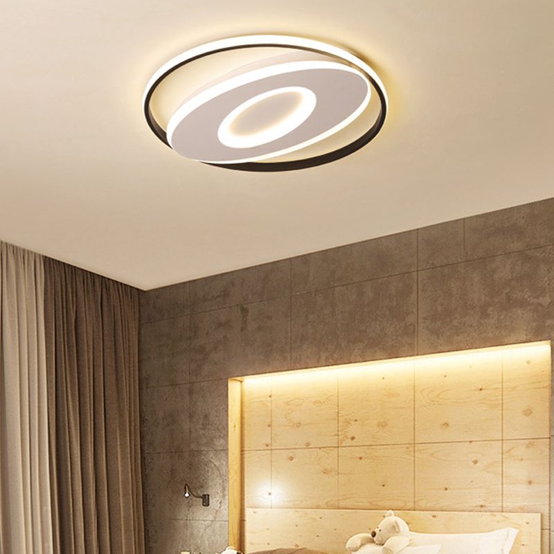 16"/19.5"/23.5" Oval Flush Mount Lights Modern Acrylic Unique Ceiling Light Fixture in Warm/White