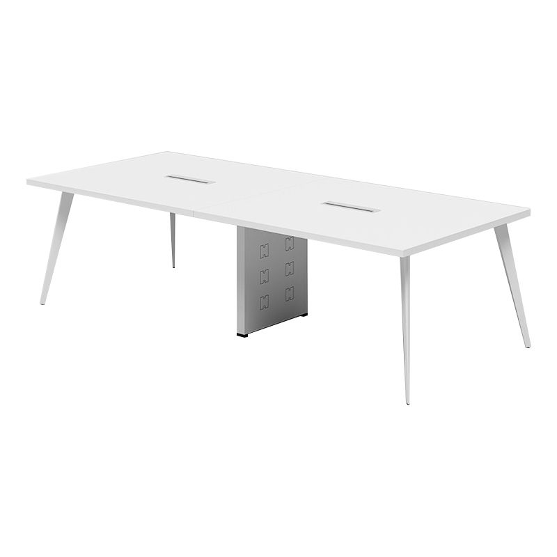 Contemporary Style Office Desk with Cable Management Rectangular Manufactured Wood Desk