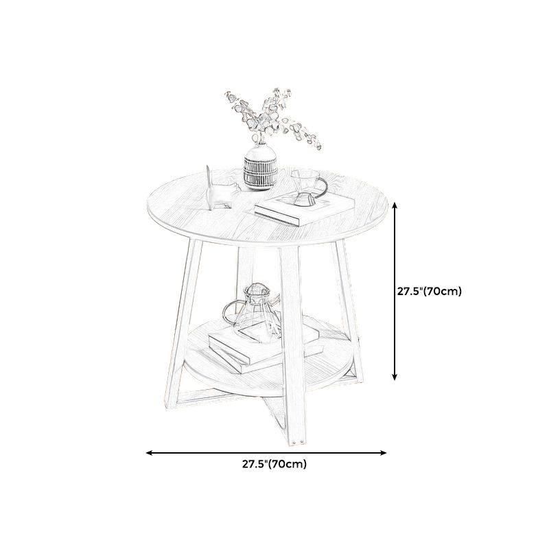 21.7" Wood Accent Accent Side Table, Solid Wood in Natural Finish