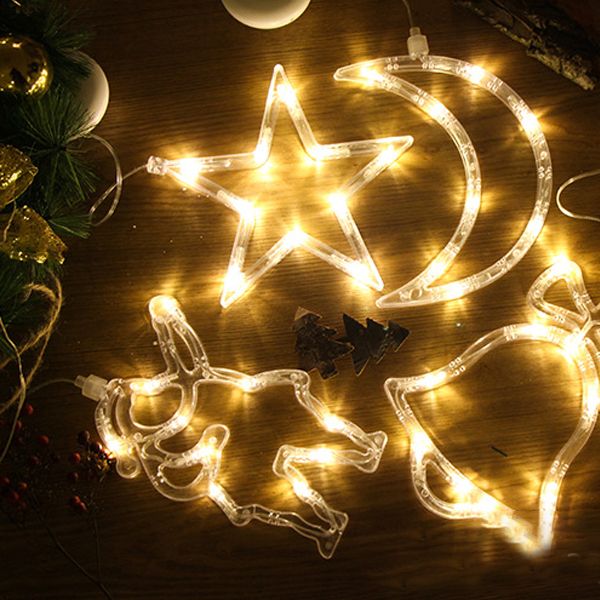 Christmas LED String Lights in Modern Creative Style White Plastic Decorative Lamp with Sucker