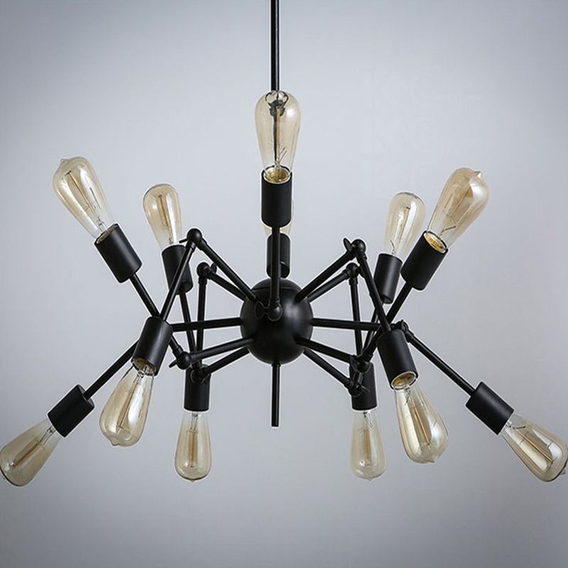 Retro Industrial Style Starburst Chandelier Pendant Light Metal Ceiling Lights Fixture for Restaurant