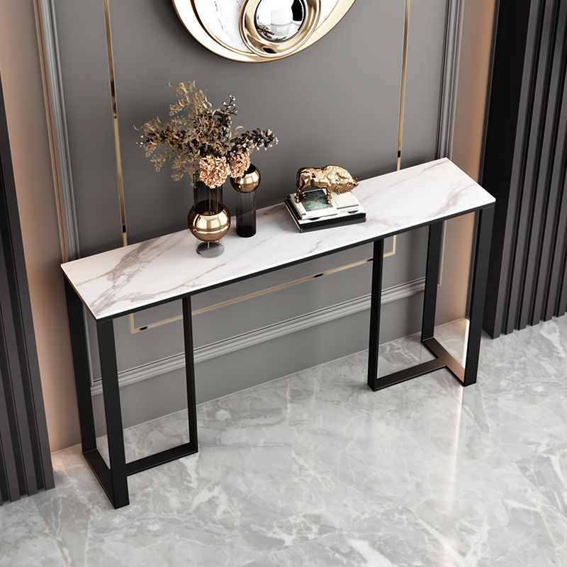 Contemporary Slate Rectangle Stain Resistant 4 Legs Console Table