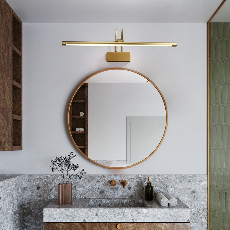 Modern Copper Mirror Front Light LED Vanity Light with Acrylic Shade for Bathroom