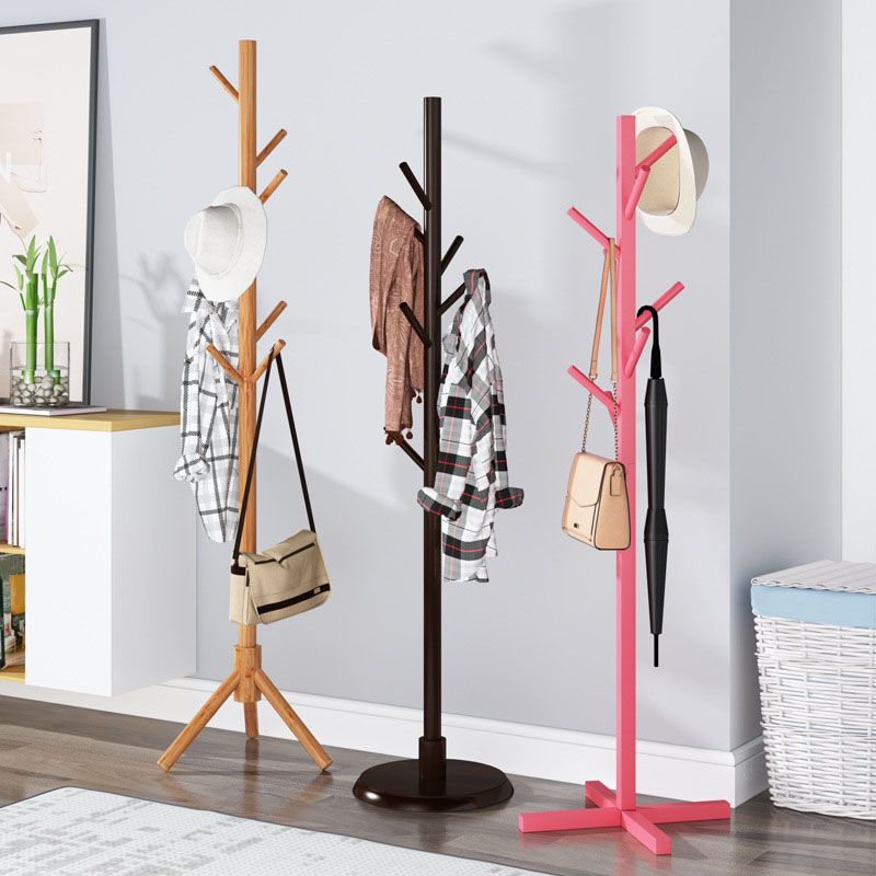 Modern Coat Hangers Free Standing Wooden Coat Rack with Coat Hooks