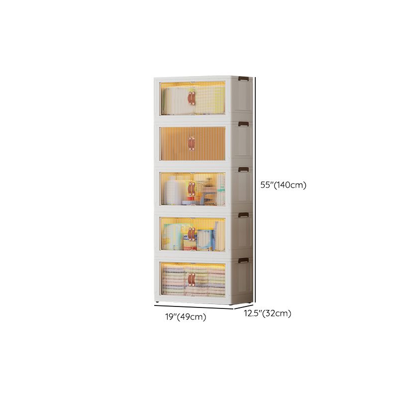 Contemporary Armoire Cabinet Plastic Kids Closet with 10 Doors