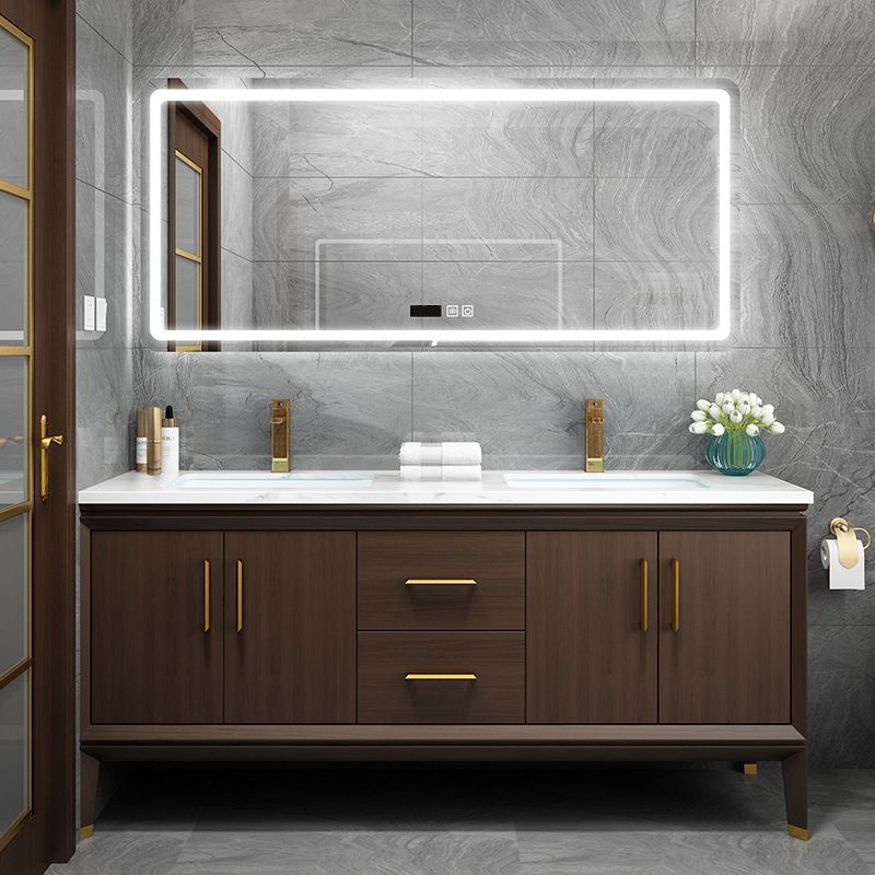 Bathroom Vanity Set Single Sink LED Mirror Sink Vanity with Faucet