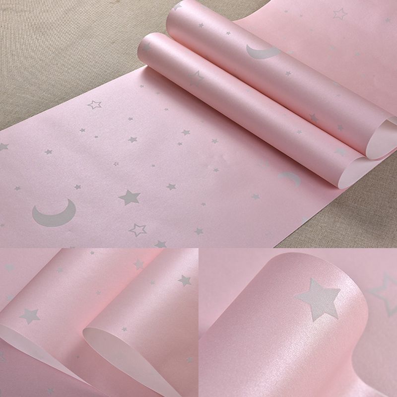 Kids' Bedroom Wallpaper Moon Star 20.5"W x 33'L, Non-Pasted