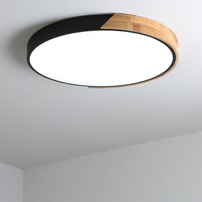 Metal Round Shape Flush Mount Light Modern Style 1 Light Flush Mount Lighting Fixtures