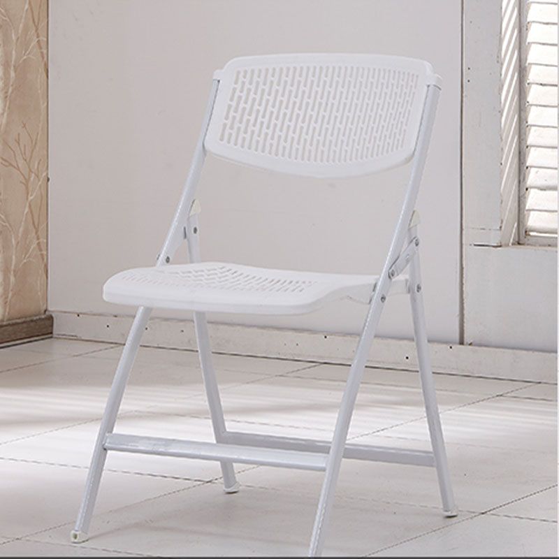 Contemporary Metal Legs Plastic Chair Armless Mid-Back Task Chair