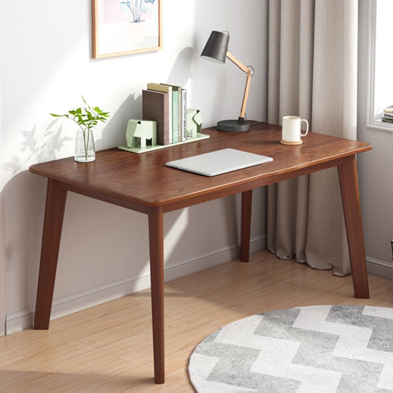 Contemporary Wooden Writing Desk Parsons Base Home Office Desk