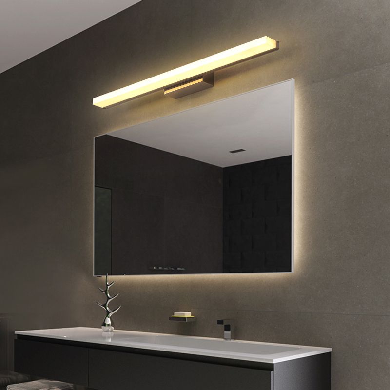 Silver Single Modernism Bathroom Vanity Light LED Metallic Bath Bar