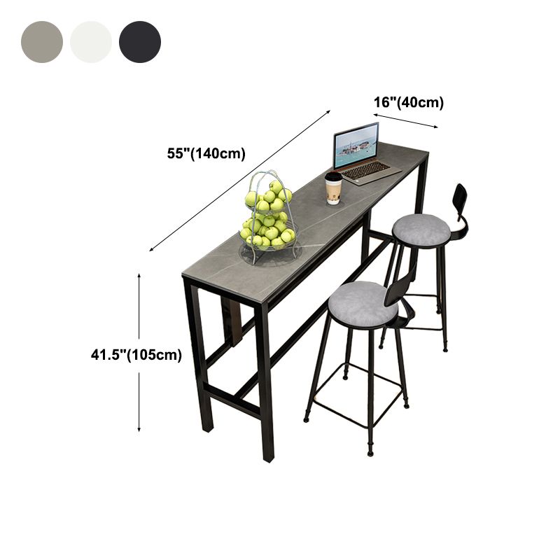 Schwarzer Trestle Cocktail Bar Tisch Rechteck Fußstützen Innenriegel Weintisch (nur Tisch)