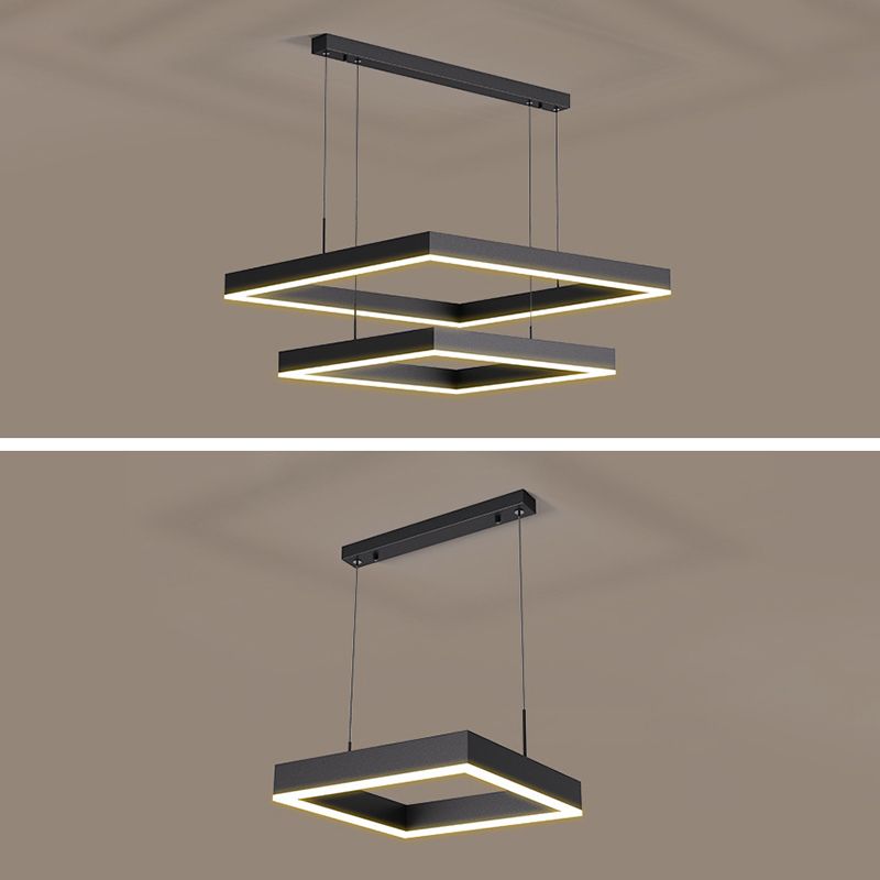 Modern Minimalist Style Squared Ceiling Pendant Light Acrylic Hanging Lamps for Living Room