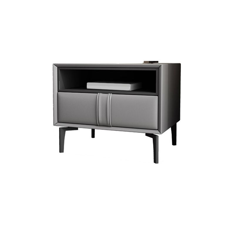 Contemporary Faux Leather Nightstand 18.5" Tall 1 - Drawer Nightstand