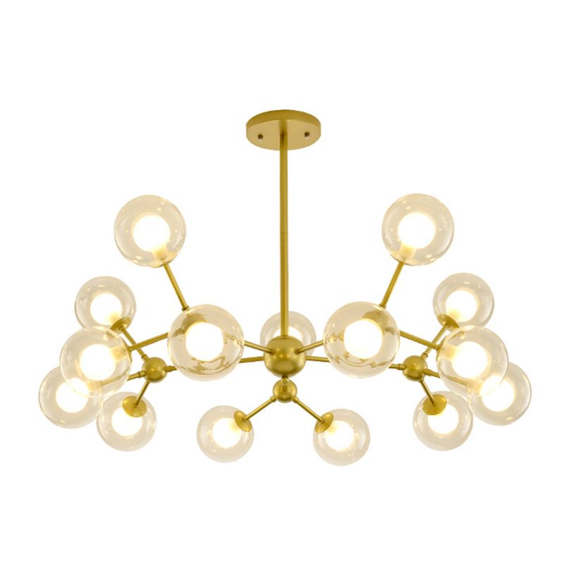 Radial Chandelier Light Simplicity Glass Pendant Lighting Fixture for Living Room