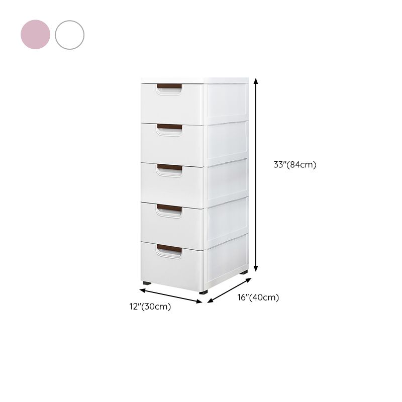 Contemporary Kids Dressers Plastic Vertical Nursery Dresser with Drawers for Home