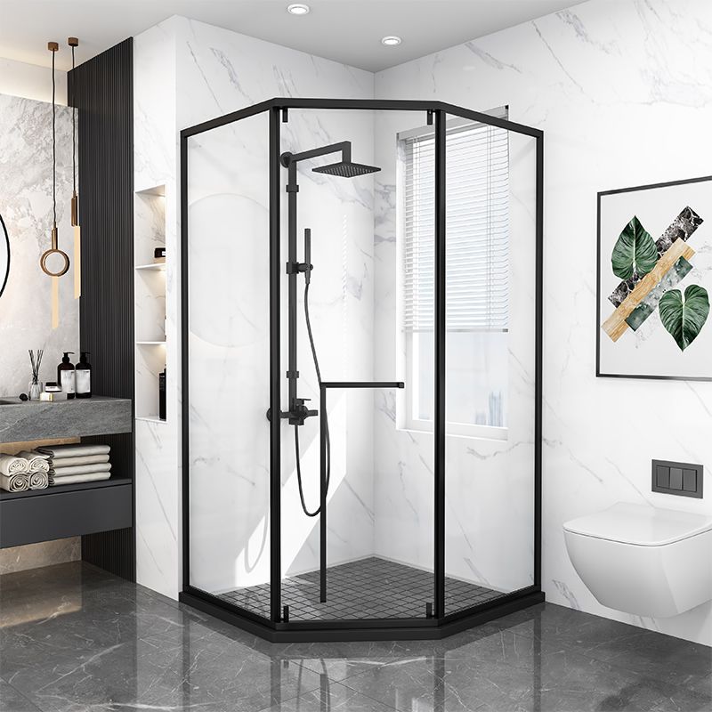 Modern Shower Enclosure Tempered Glass Corner with Door Handle Shower Stall