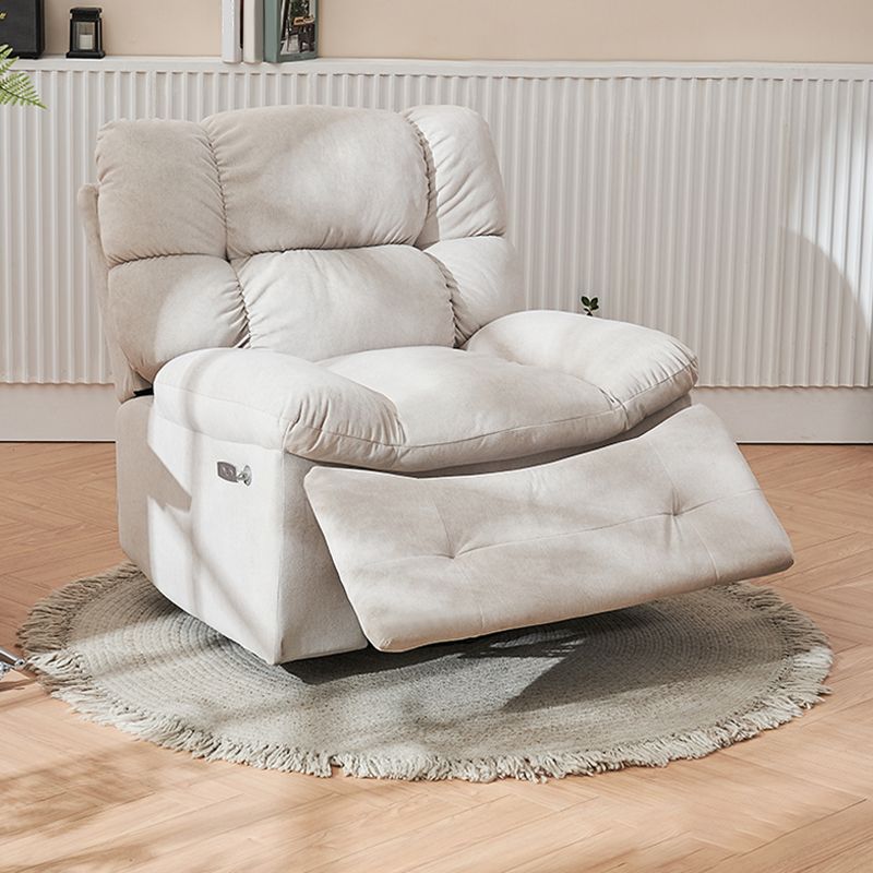 Microsuede Standard Recliner Solid Color Recliner Chair with Footrest