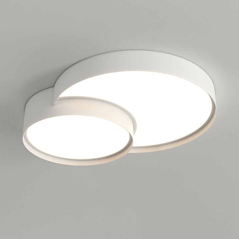 Modern Metal Flush Mount LED Circle Shape Ceiling Light with Acrylic Shade for Living Room