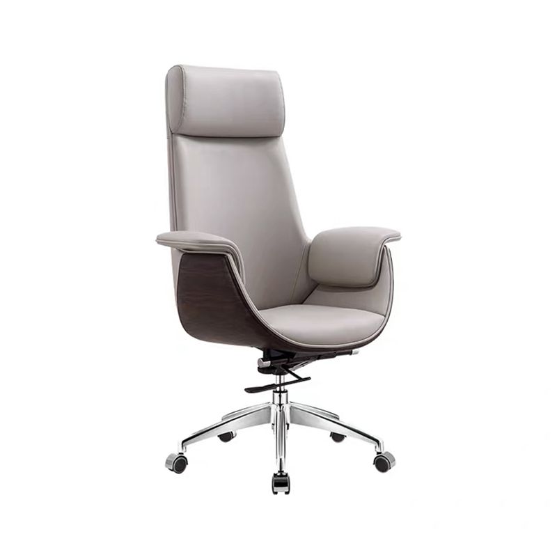 Modern Office Chair Leather Adjustable Seat Height Swivel Chair with Wheels