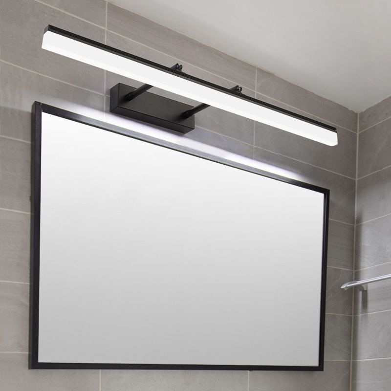 Single Black Finish Contemporary Vanity Light Linear LED Bath Bar Bathroom