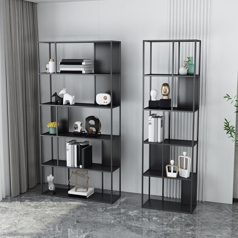 Gold and Black Book Shelf 5 Levels Modern Bookshelf Open Bookcase