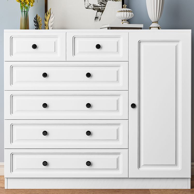 Scandinavian Solid Wood Combo Dresser Kids Nightstand in White