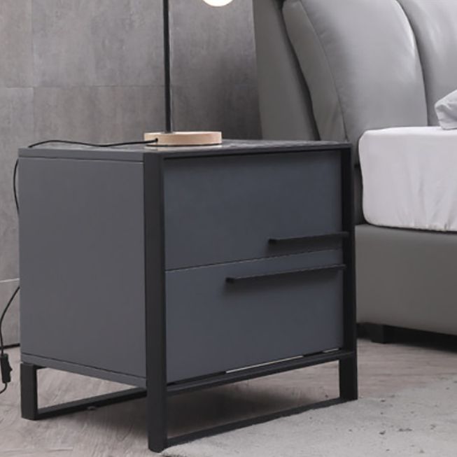 20'' Tall Accent Table Nightstand 2-Drawer Solid Wood Glam Nightstand with Legs