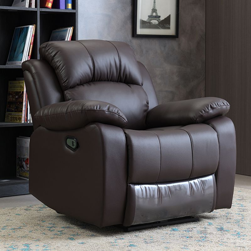 Contemporary Home Theater Recliner Metal Rocking Manual-Push Botton Solid Color