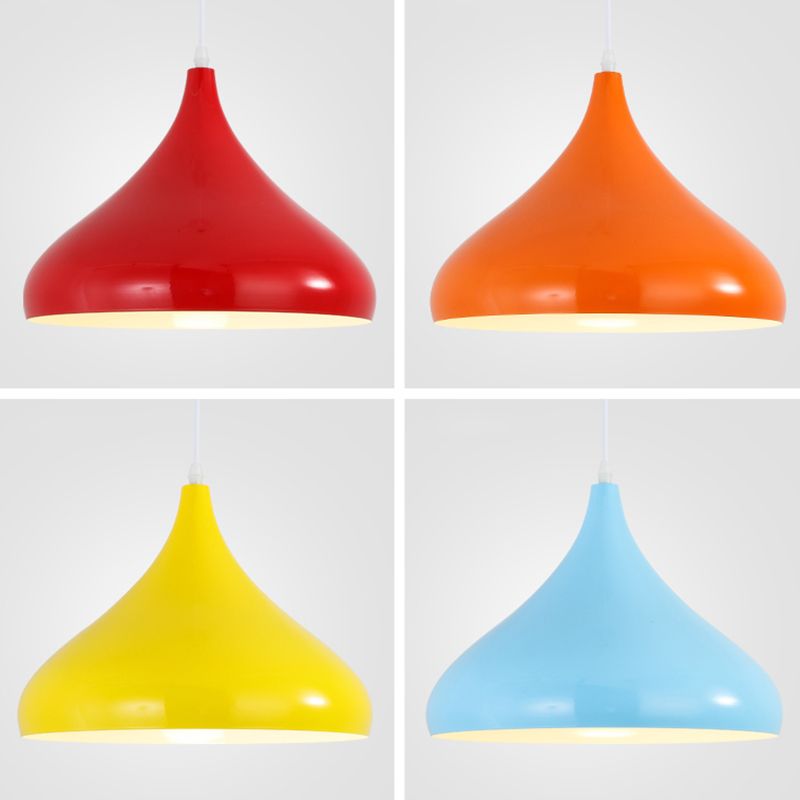 Macaron Matel Hanging Light, Nordic Teardrop Shade 1-Light Pendant Lighting