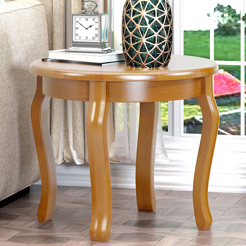 Square/round Coffee Table with Solid Wood Base with 4 Legs Cocktail Table