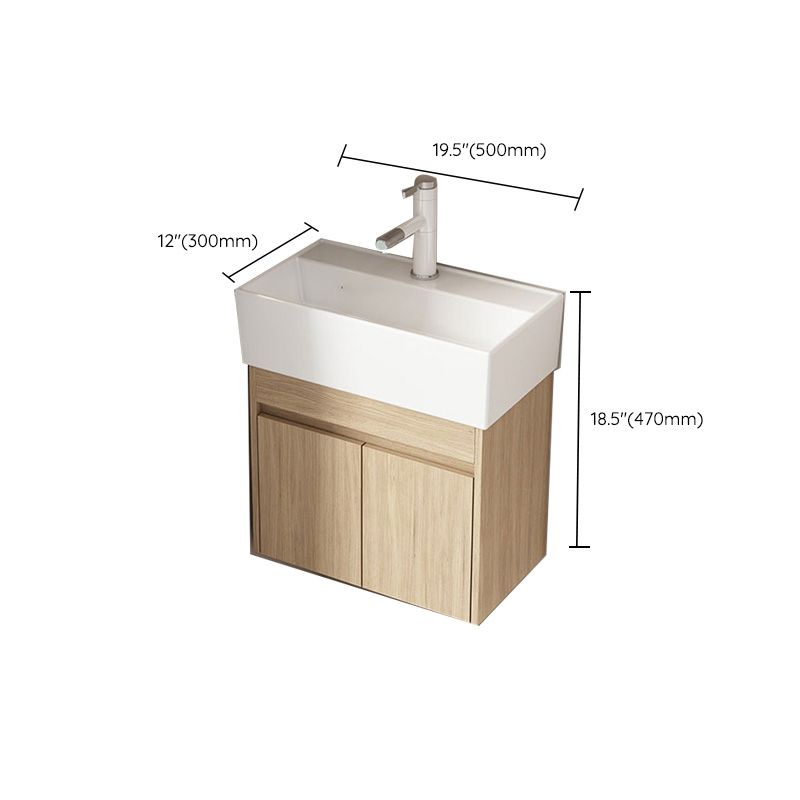 Basic Wooden Sink Vanity Wall-Mounted Vanity Cabinet with Mirror Cabinet